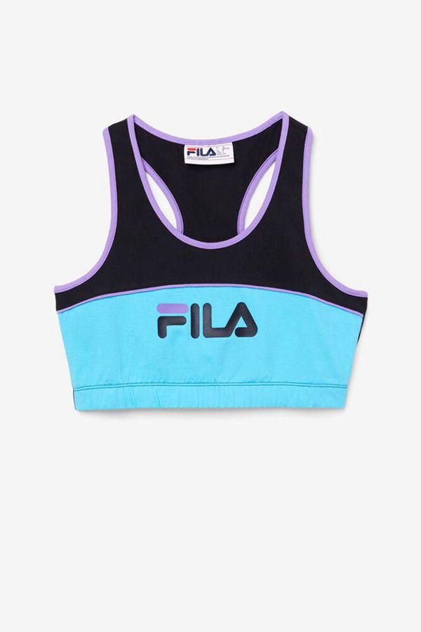 Fila Poesia Workout Women's Bras - Black/Blue/Purple,NZ 539-15740